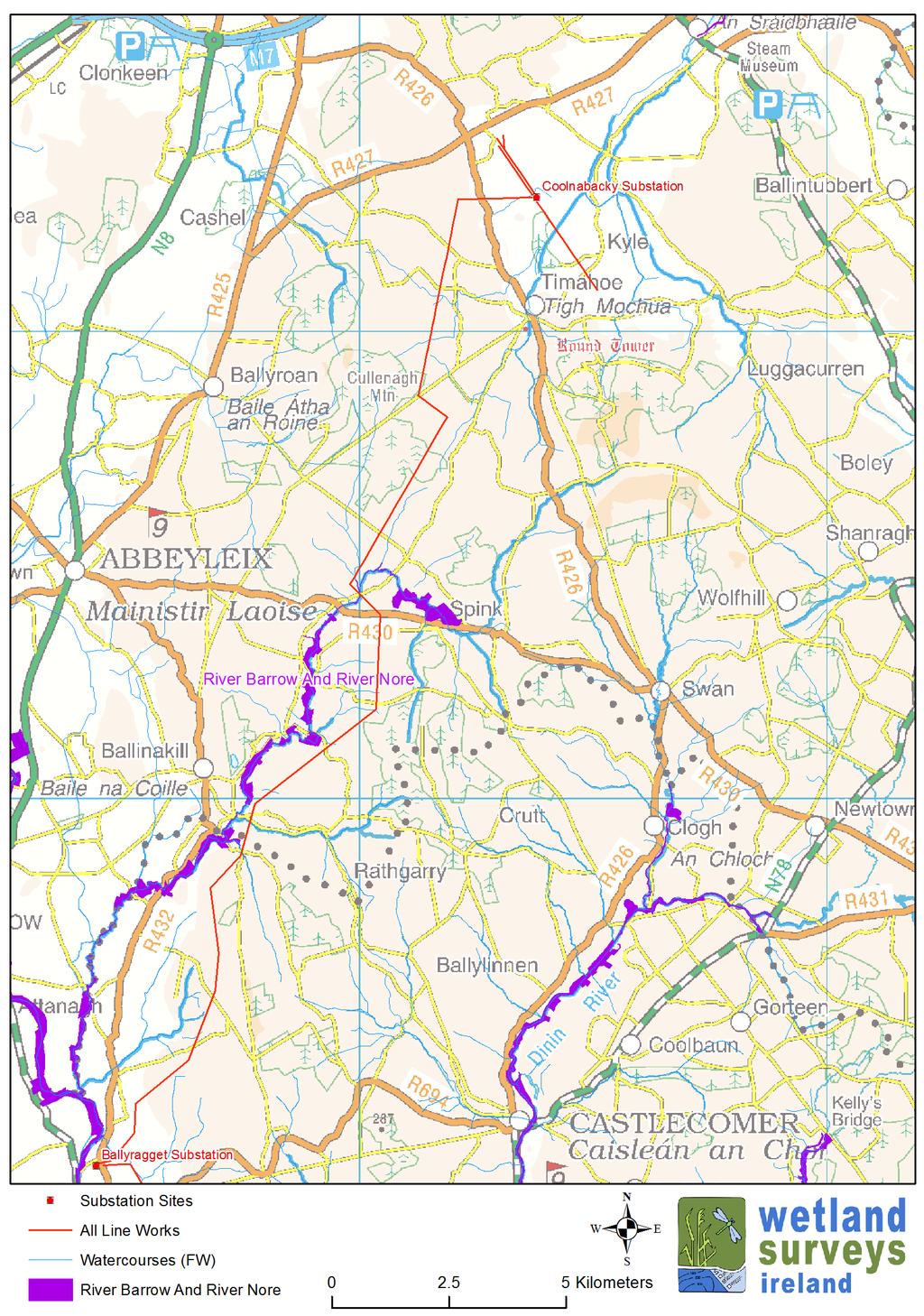 Laois Kilkenny Reinforcement Project Natura Impact Statement December 2012 Figure 1: Map showing the