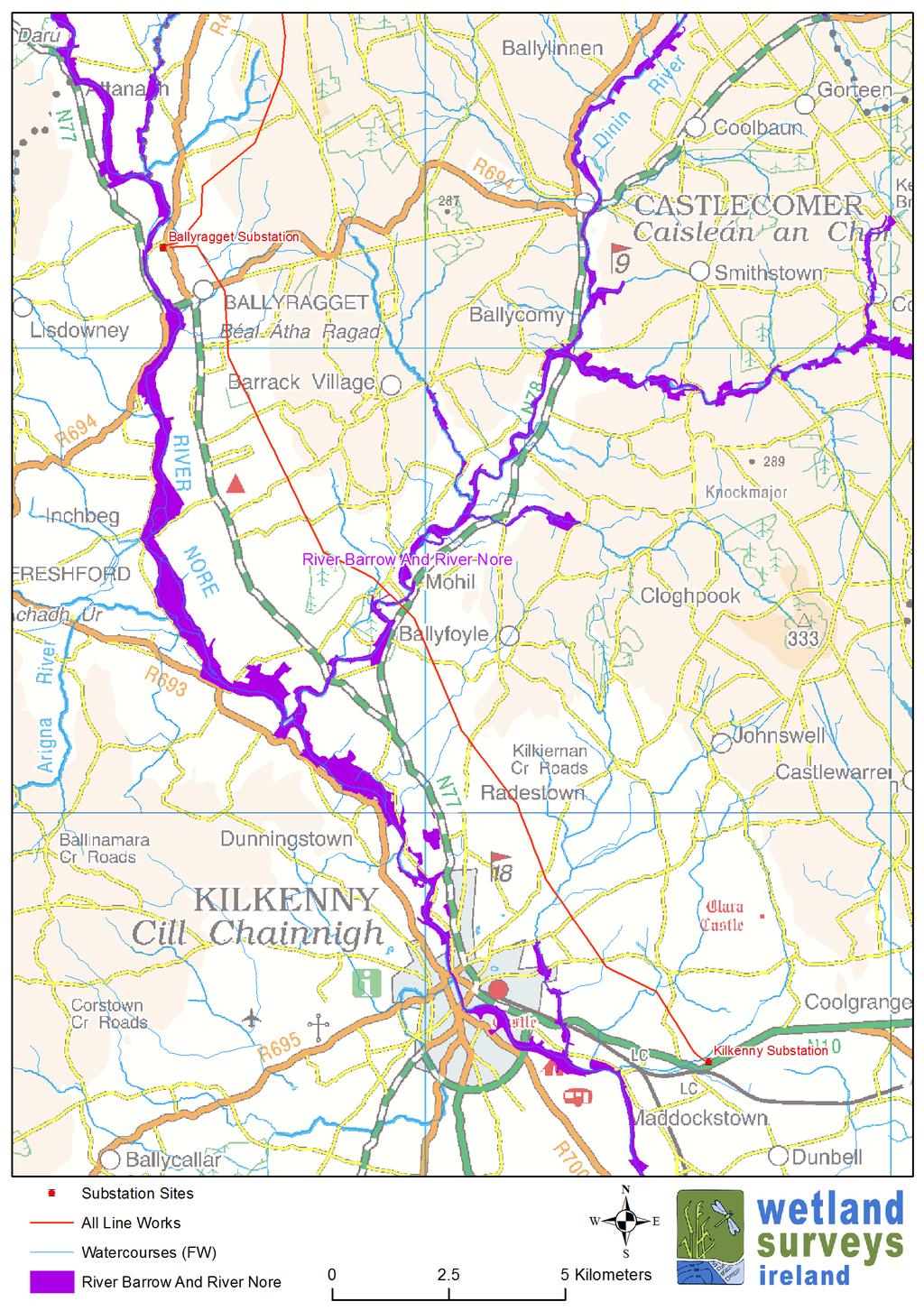 Laois Kilkenny Reinforcement Project Natura Impact Statement December 2012 Figure 2: Map showing the