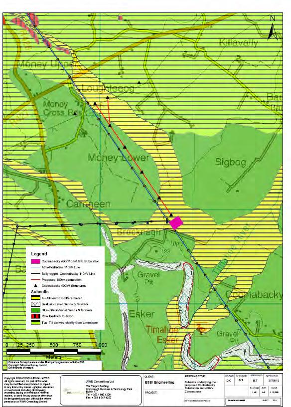 DB/09/4848HR01 AWN Consulting Limited bedded, consisting of many complex strata of waterlain material left both by the flooding of rivers over their floodplains and the meandering of rivers across