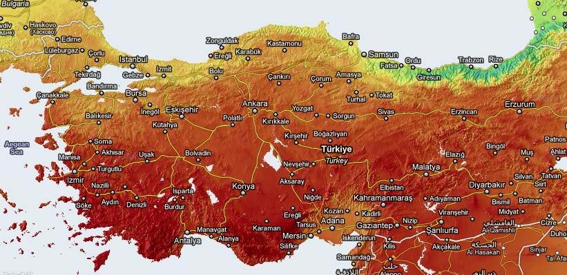 Project development CSP Turkey Theoretical Solar Potential Turkey ~100,000 km² within macro region with usable DNI above 1800 kwh/m² Suitable areas 40,000 km² of flat feasible areas with DNI