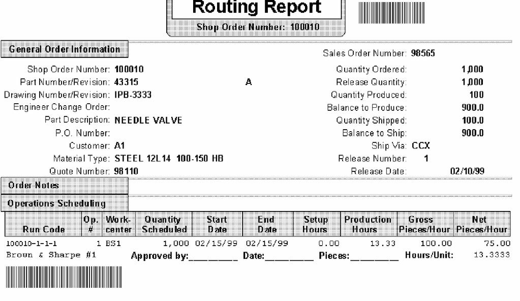 REMOTE TIME ENTRY JOB IDENTIFICATION SCREEN RUN CODE FIELD If using the Scheduling Module you will be able to create this Job Card based on the Run Code located on the Routing Report.