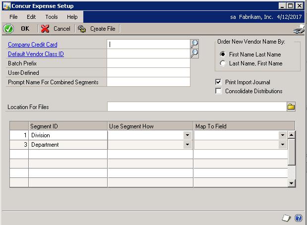 Configure Concur Expense Integrator in Microsoft Dynamics GP To configure Concur Expense Integrator, follow these steps: 1.