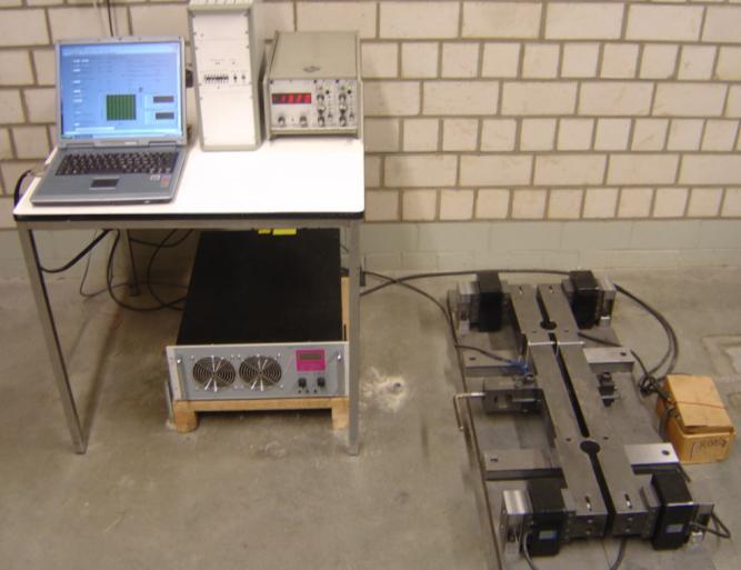 2. Test Setup 2.1. Details of the resonance machine The magnet resonance machine uses the first natural frequency of two steel beams, which are manufactured from one solid body.