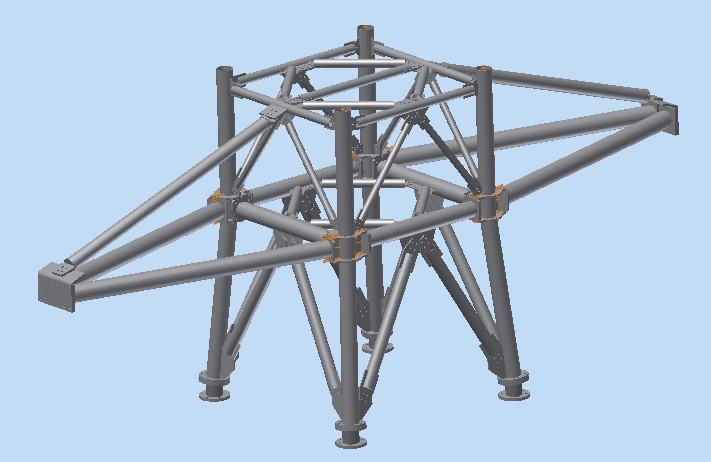 CHAPTER 5. OVERVIEW OF THE TUBULAR TEST TOWER 40 Figure 5.6: 3D Cad model of tubular tower. Figure 5.7: Fabricated tubular tower from 3D model.