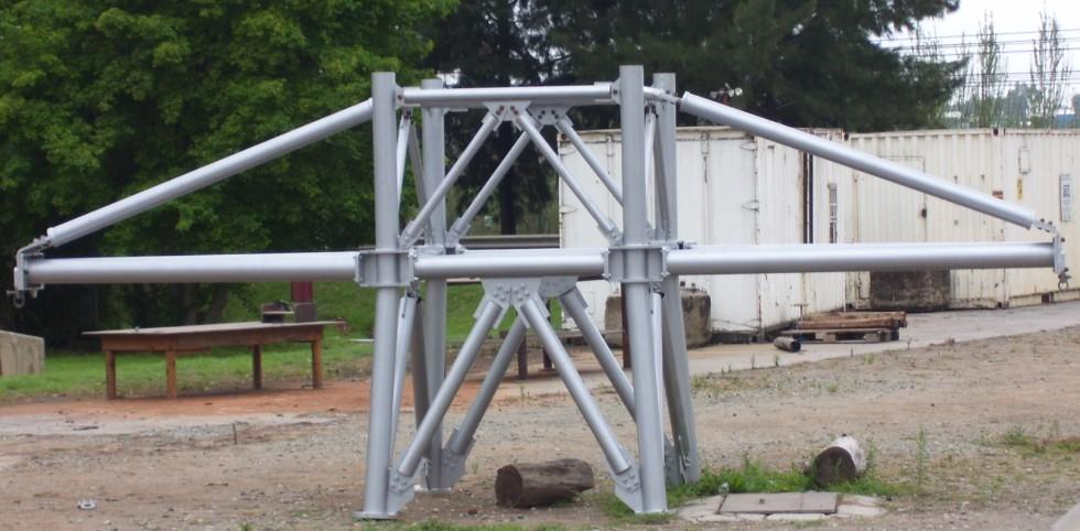 The tubular test tower uses a flanged (column splice) connection (figure 5.8 and figure 5.9) to fix the tower to the foundation.