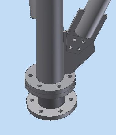 8: Fabricated column splice that would typically be used to join adjacent tower panels or that would be used for tower base plate