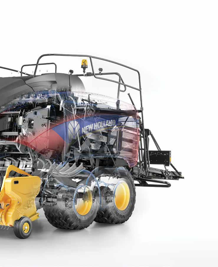 07 IntelliCruise option for ultimate bale flake uniformity and baling automation. Larger flywheel diameter increases inertia by up to 48%, reducing driveline stress when baling uneven swaths.