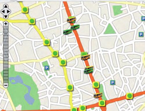 It is possible to check the location of buses, the fluidity of traffic, the messages being displayed on overhead panels, the occupancy of car parks, whether the street lighting is on.