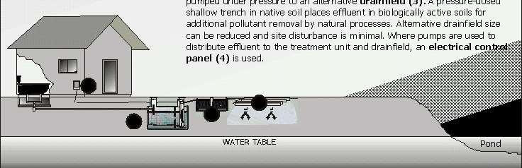 Conventional System 1. Primary Treatment 2. Drainfield WATER TABLE 4.