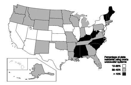 Distribution of OWTS in the United