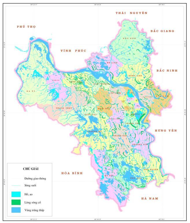 The system of former rivers in Hanoi delta is flows that are linked together to drain off the water of Red River system in the past.