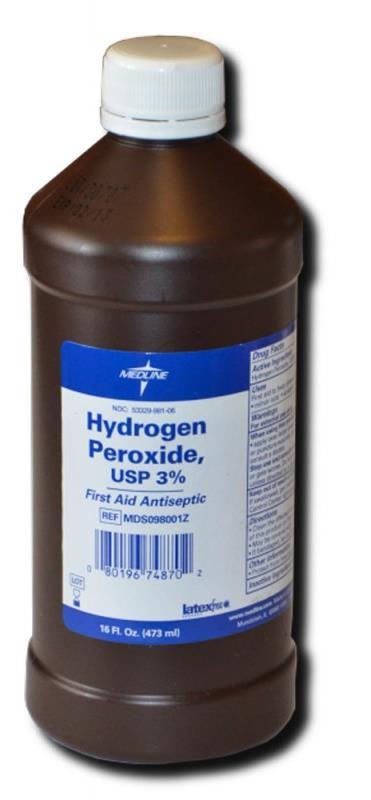 4. HYDROGEN PEROXIDE Not a good antiseptic for open wounds. It is quickly broken down to water and gaseous oxygen by the action of the enzyme catalase, which is present in human cells.