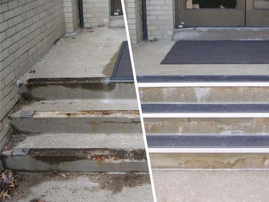 RENOVATION TREADS update an older stair tread - existing concrete or wood stairs easy installation aesthetically pleasing and safe walking