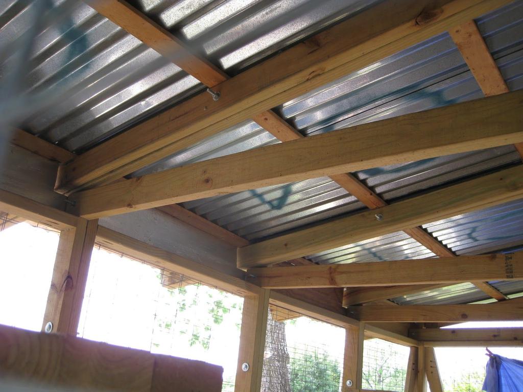 Interior shot showing truss, roof module,