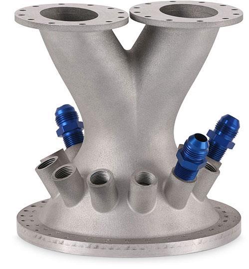 Additive Parts for Complex Applications DLMS allows for complex applications in a single part. The finished product has been finish machined and ready for use.