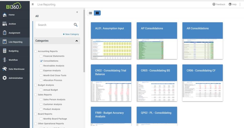 Alternative Architectures for Consolidations BI360 can consolidate within the ERP system (available for ERPs where live BI360 integrations exist) or by populating the BI360 Data