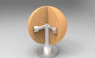 CORK MANUFACTURING PROCESSES 53 OVERMOULDING WOODEN, METALLIC OR POLYMERIC SUBSTRATE (threaded