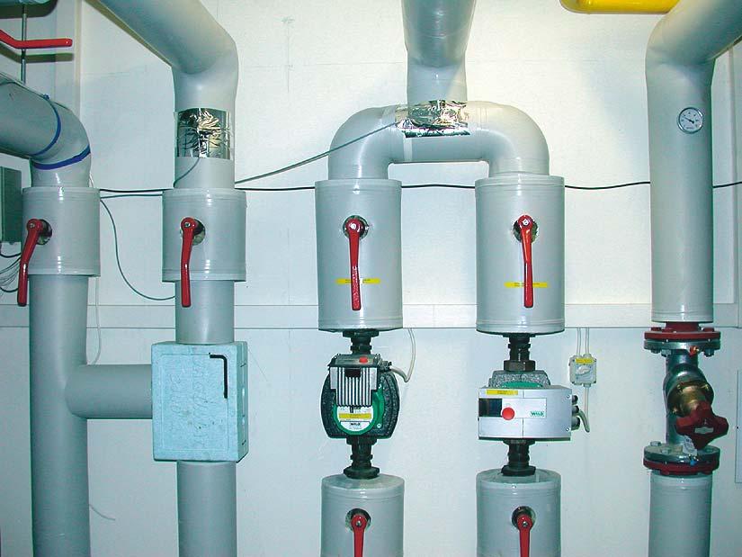 In modern heat supply systems, insulated fittings (pumps, mixing valves, ball valves, etc.) should be standard (Figure 108).