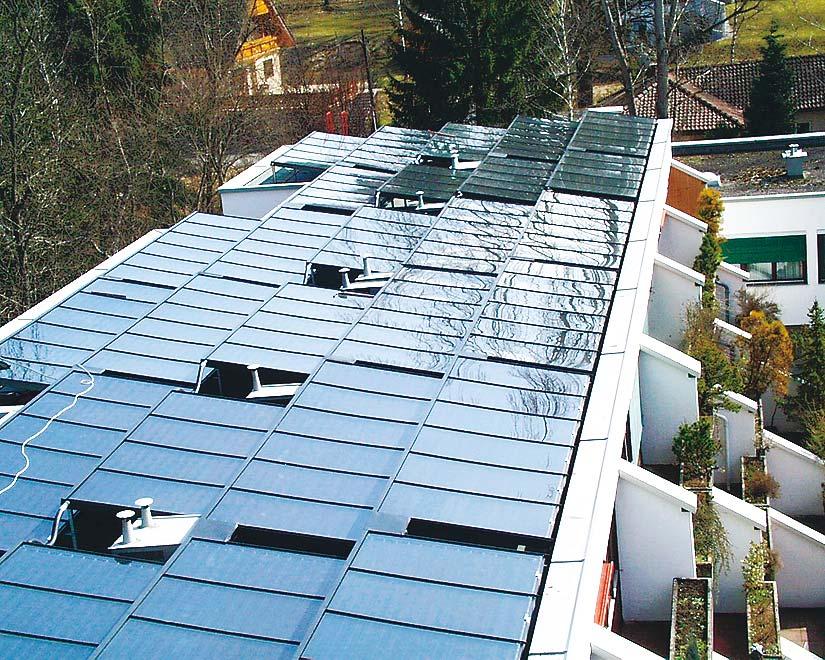 Figure 84: Solar-supported heat supply system for the housing estate Hans-Riehlgasse, erected on the existing building.
