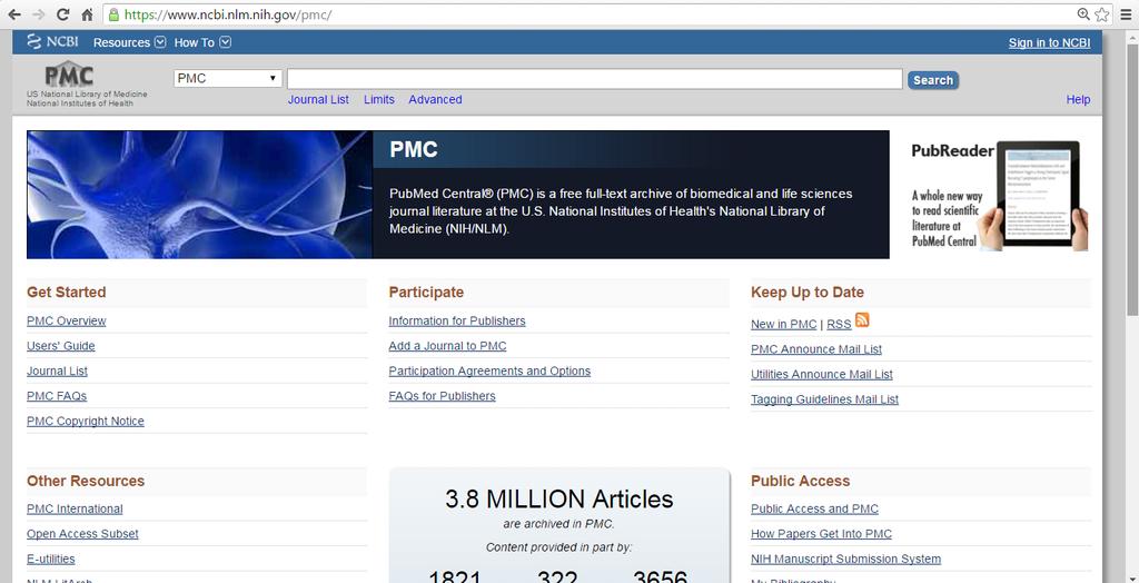 PMC: PubMed Central (PMC) is a free full-text archive of biomedical and life sciences journal