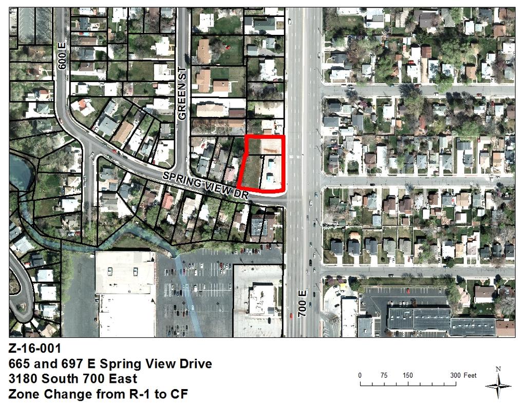 PLANNING COMMISSION STAFF REPORT General Information: Location: 665 and 667 East Spring View Drive, 3180 South 700 East Property Size: 0.