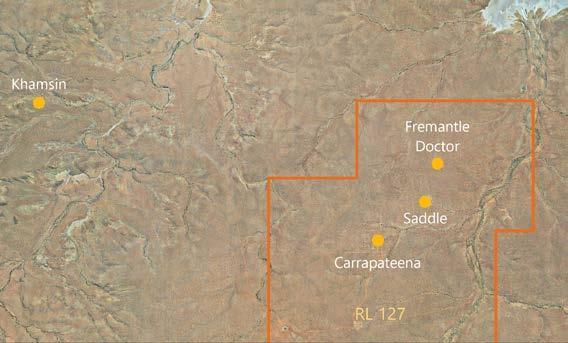 1g/t Au*) is 7km from Carrapateena Test work confirms ore could be processed through the Carrapateena process plant Fremantle Doctor is 2km from