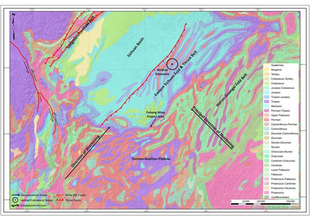 Figure 2: Overview area map Sitting on the northern Guizhou region of the Yunnan-Guizhou Plateau (Figure 3) the Fuhong mine is situated in Permian and Triassic Formations