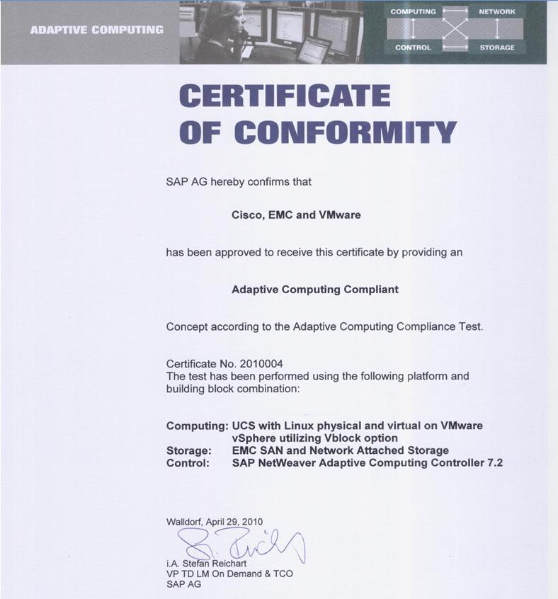 SAP Adaptive Computing 7.2 Vblock Certification NEW!