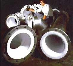 Large / Complex Lined Piping Monoderm Rotolining ETFE, ECTFE, PVDF, PFA, Nylon Parts up to 42 diameter 100 250 mils Vacuum Resistant Ideal