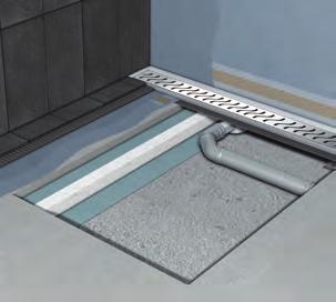 ACO ShowerDrain E The linear solution with thin bed flange Article description drainage channel DN 50 for the shower area, suitable for all push-fit pipe socket systems installation height: 105 160