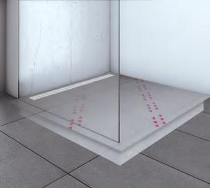 ACO ShowerDrain E Showerboard Article description ready-to-install shower floor of rigid foam with integrated full stainless steel shower channel coated with water-impermeable fleece ready-to-tile