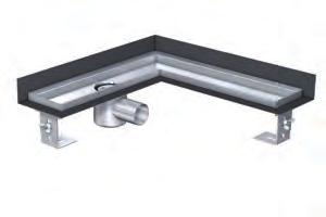 The inner surfaces, too, possess a thin bed flange to make sure that sealing can be carried out over the floor screed. Order data Corner solution design gratings Art. no.