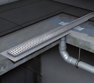 ACO ShowerDrain C The linear solution without foul air trap Article description drainage channel DN 50 for the shower area, suitable for all push-fit pipe socket systems installation height: 18 mm*