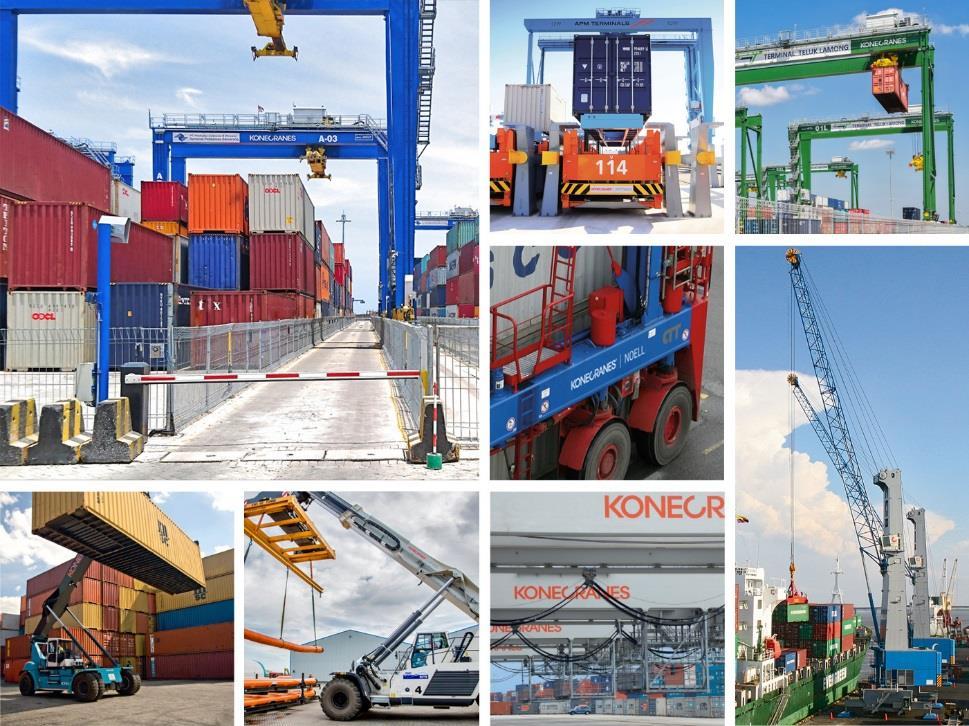 KONECRANES PORT SOLUTIONS Lift Trucks Rubber Tired Gantry (RTG) Straddle Carries (SC) AGV Automated Stacking Cranes Rail