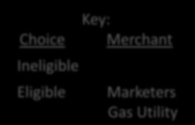Marketers Customer Choice Not Available Choice Ineligible Eligible 1% 99% 3258 Key: Merchant Marketers Gas