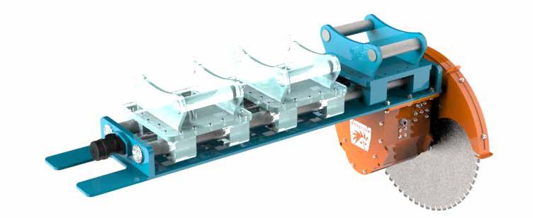 Adjustable offset extension Twin blade saws are often used a solution when two parallel cuts are needed.
