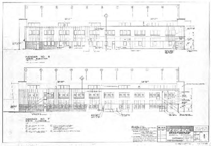 31 30 FedEx, Drawing No. T250, dated August 13, 1973, showing Reflected Ceiling Plan and Building Section of Hangar No. 6 (2879).
