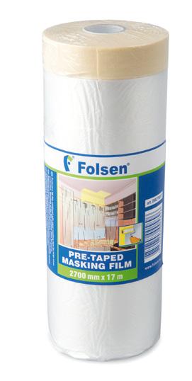 Pre-taped film 099 Protective film with high quality self-adhesive masking tape. Perfect for protection of different surfaces.