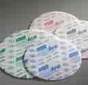 Norton microfinishing film discs produce superior finishes dry without sacrificing cut rate while Norton foam finishing discs are used moist to produce a semi-polished surface to reduce buffing time.