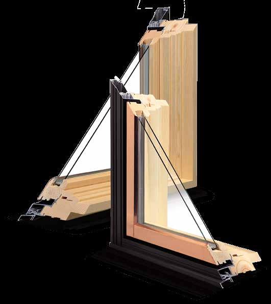 CLADDING CHARACTERISTICS A COMPLETE SHIELD All Wood Interior Types of Cladding Custom Wood windows with clad-wood exteriors have both extruded aluminum