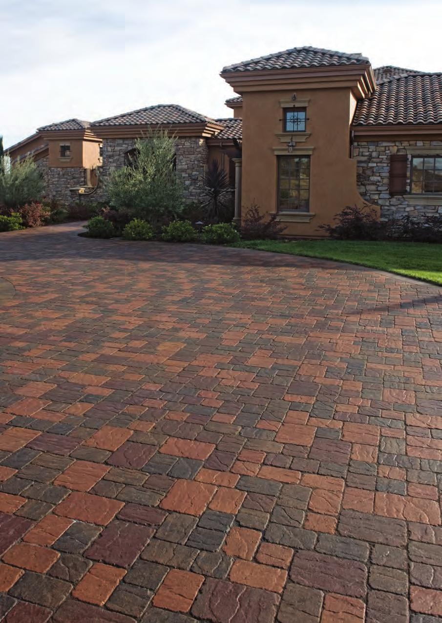 DRIVEWAYS Gain dramatic appeal by combining unique textures, colors