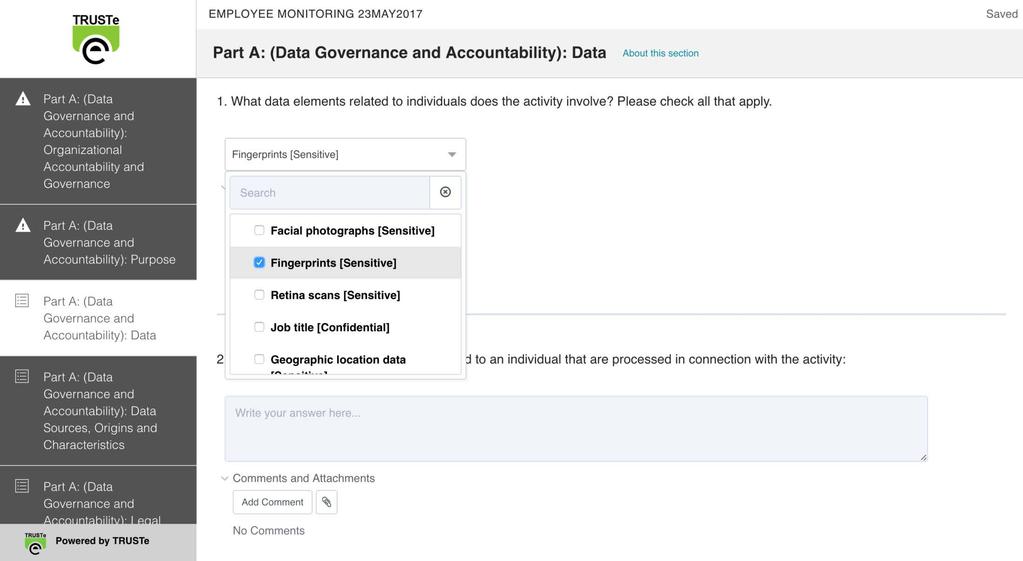 Automating the IAF-TRUSTe DPIA Privacy Insight