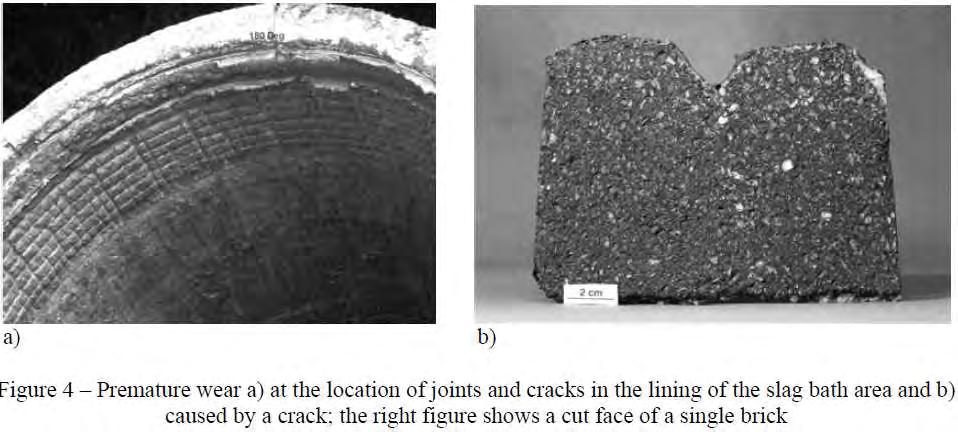 Case study 22: Longitudinal cracks in bricked ladles and cracking and spalling in