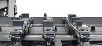 Reduced tool changeover time The Biesse work table guarantees an optimum hold on the piece and quick,