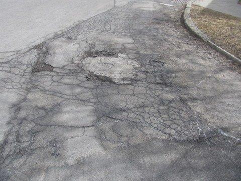 pavement deterioration at parking area