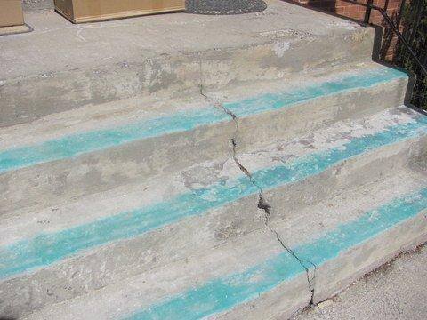 Concrete steps at unit entrance,