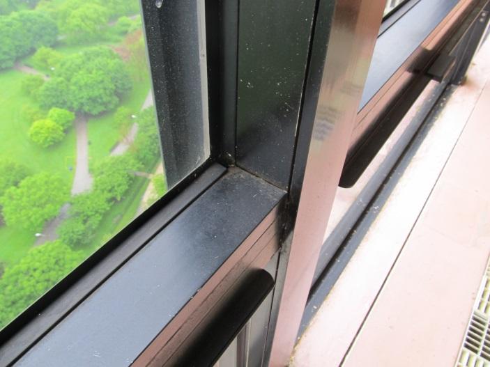 metal/metal and metal/glass interfaces Operable curtain wall window system Interior seals