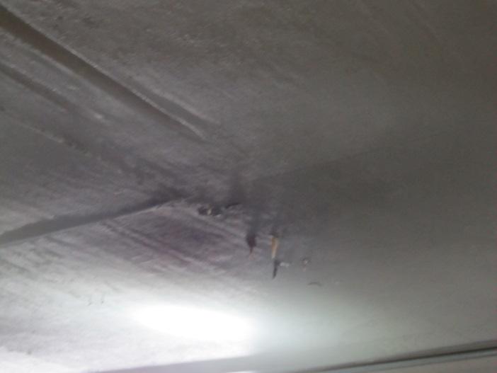 beneath elevated garage floor