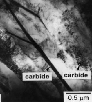 5 specimen wear surface indicated "-carbides in the phase region as shown in Fig. 7. When Initial Stage II ADI (0.