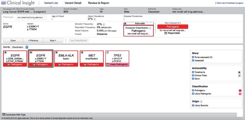 QCI Interpret workflow overview Upload file Identify variants Analyze Review Report Step 1: